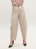 Брюки женские бежевые в полоску багги тонкие 20750-B-3