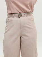 Брюки женские бежевые в полоску багги тонкие 20750-B-3