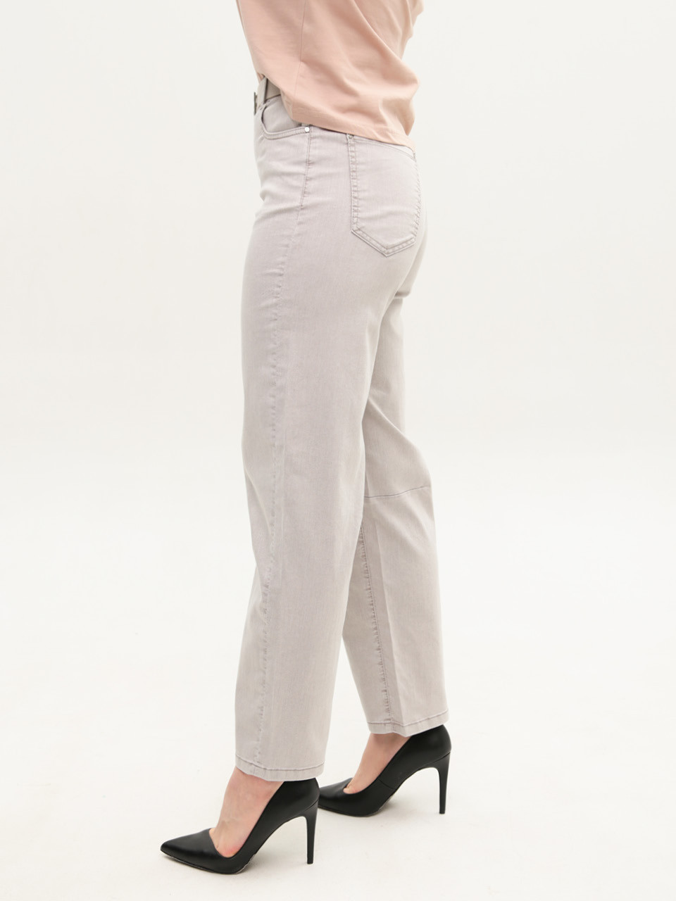 Джинсы женские бежевые прямые тонкие 8035-1