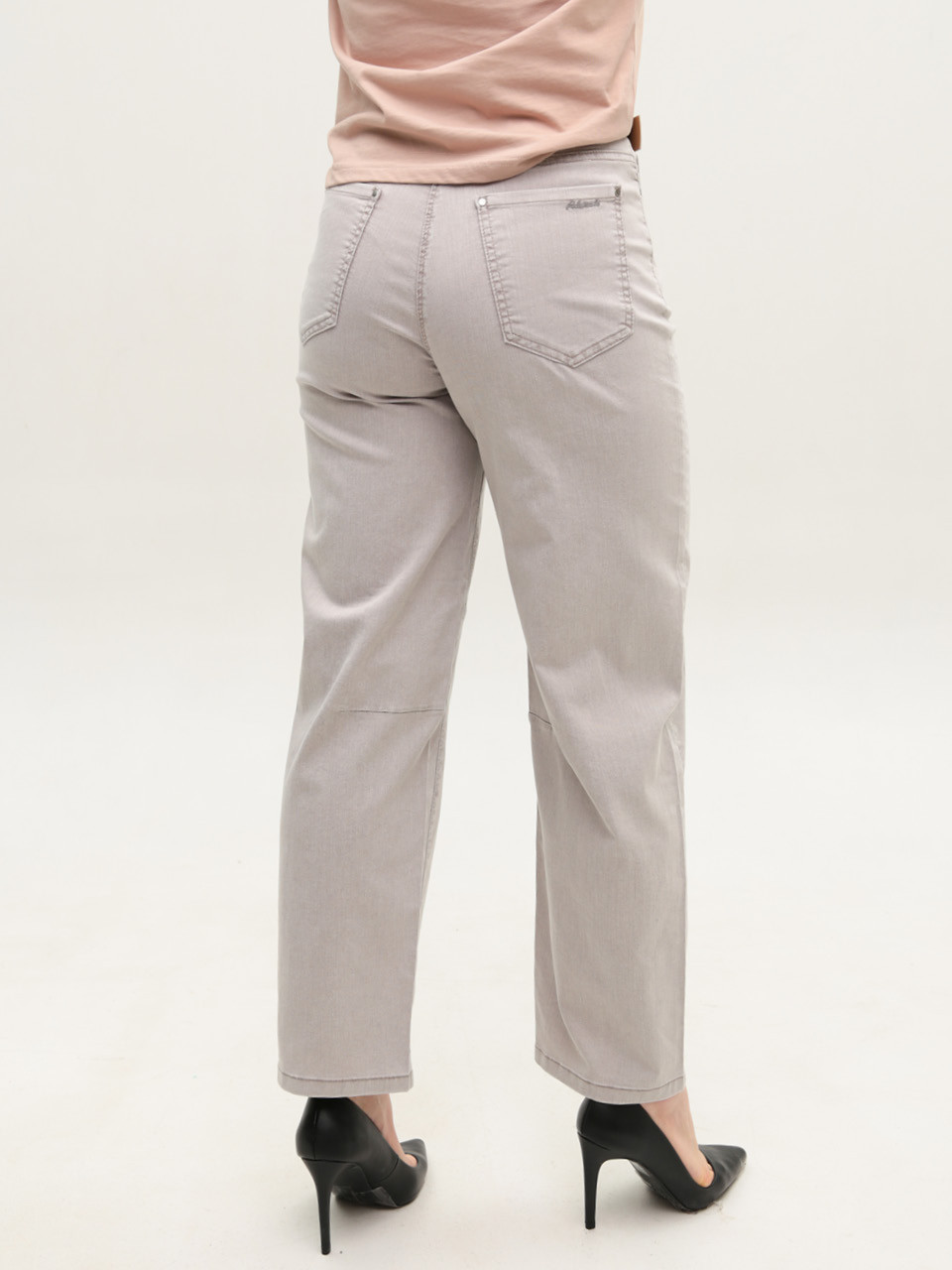 Джинсы женские бежевые прямые тонкие большие размеры 8036-B-1