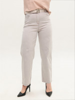 Джинсы женские бежевые прямые тонкие большие размеры 8036-B-1