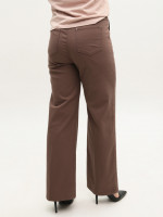 Брюки женские коричневые широкие тонкие с резинкой большие 1812-B-5
