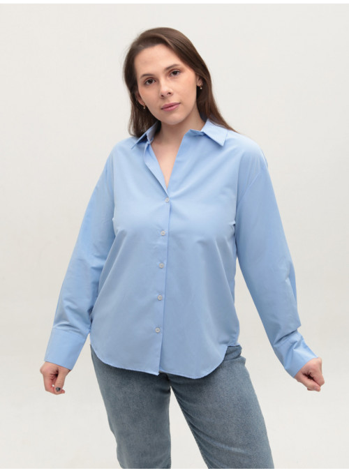 Рубашка женская голубая...