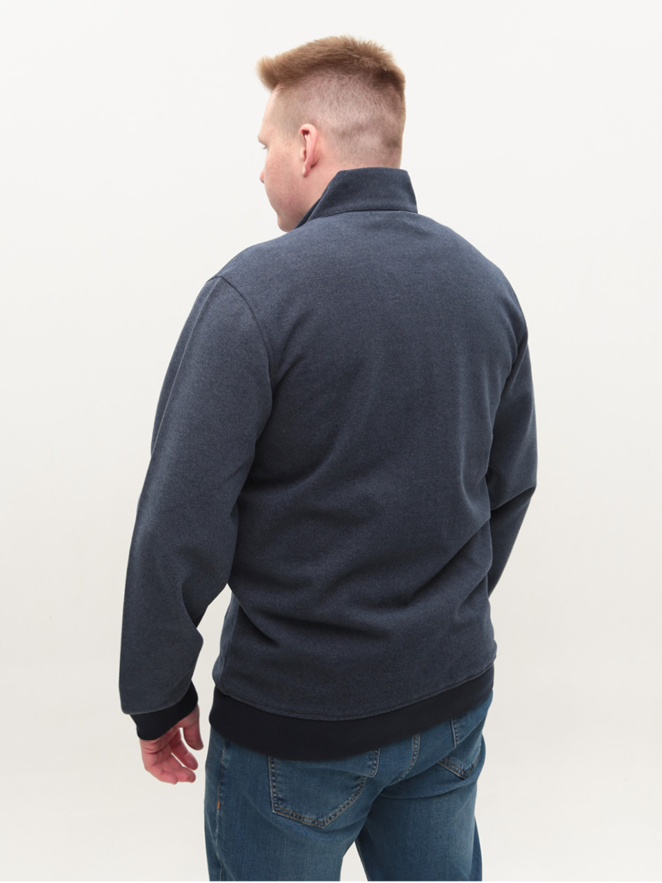 Кофта чоловіча темно-синя на блискавці 500-B-2