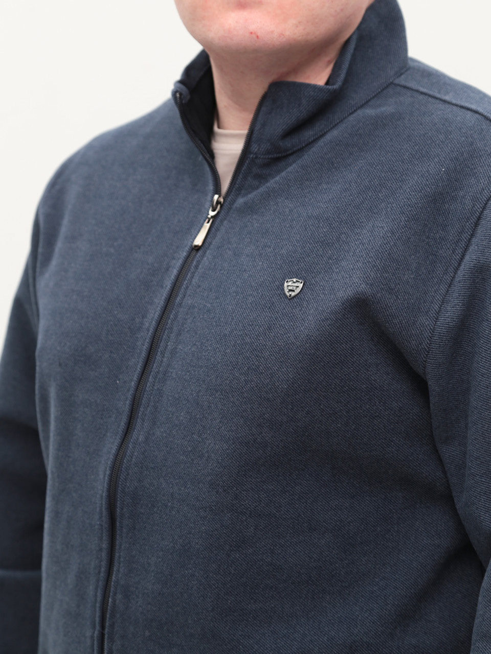 Кофта чоловіча темно-синя на блискавці 500-B-2