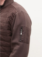 Кофта чоловіча коричнева на блискавці на флісі 106-B-3