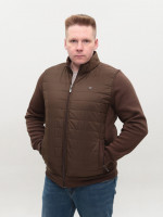 Кофта мужская коричневая на молнии на флисе 401-3