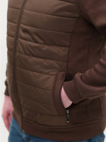 Кофта мужская коричневая на молнии на флисе 401-3