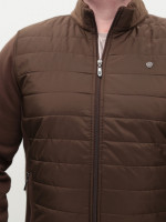 Кофта мужская коричневая на молнии на флисе 401-3