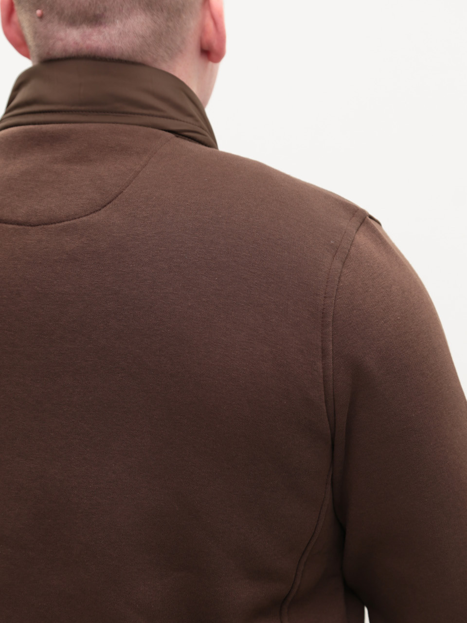 Кофта мужская коричневая на молнии на флисе 401-3