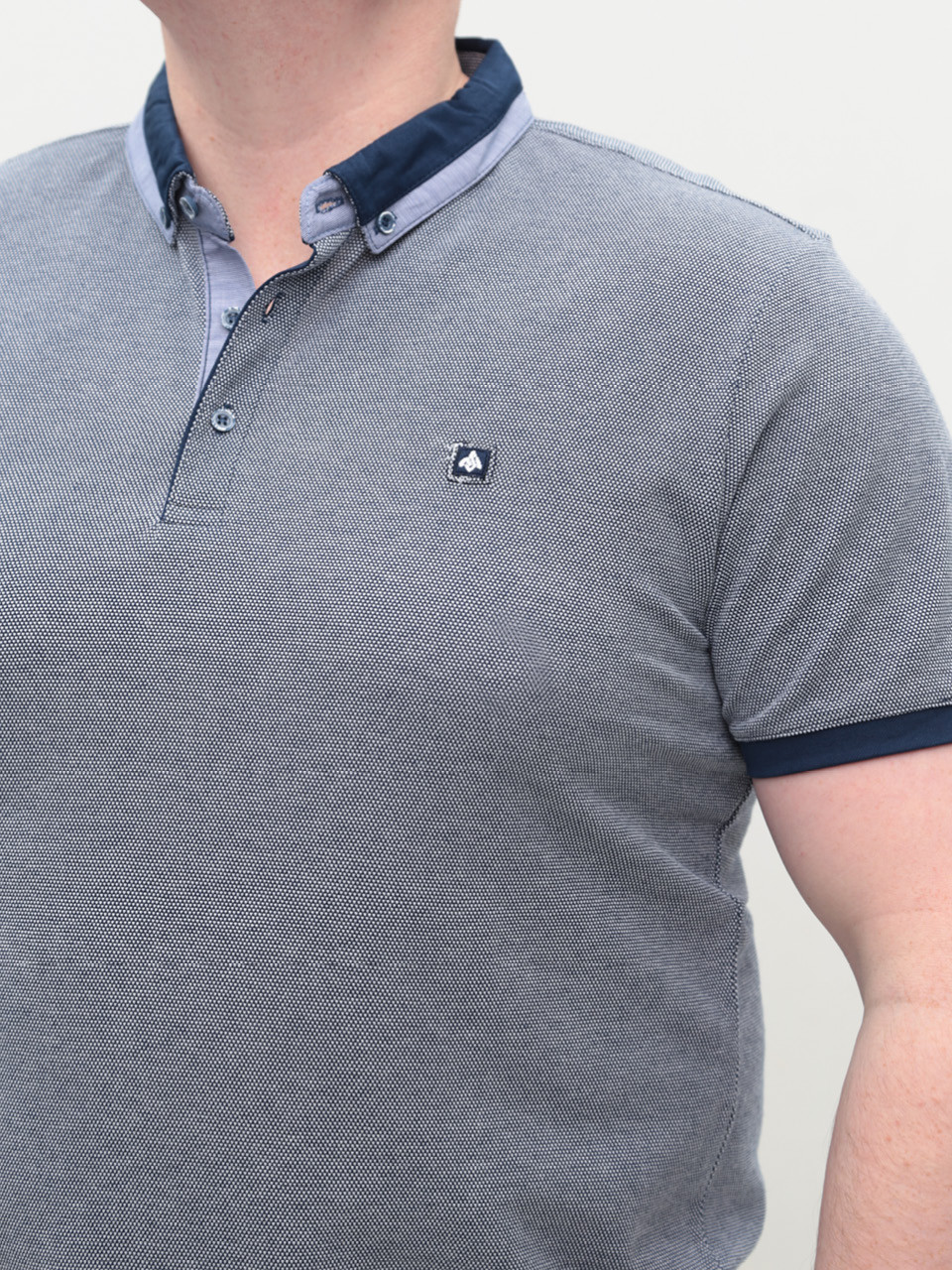 Поло чоловіче синє короткий тонкий рукав 9217-1