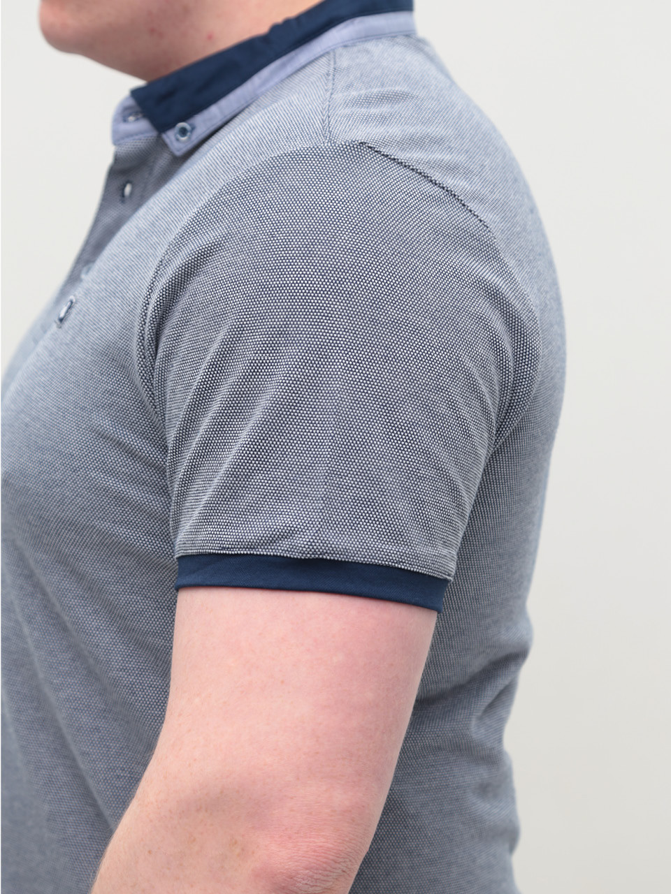 Поло чоловіче синє короткий тонкий рукав 9217-1