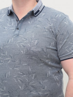 Поло чоловіче синє короткий рукав з принтом 9437-2