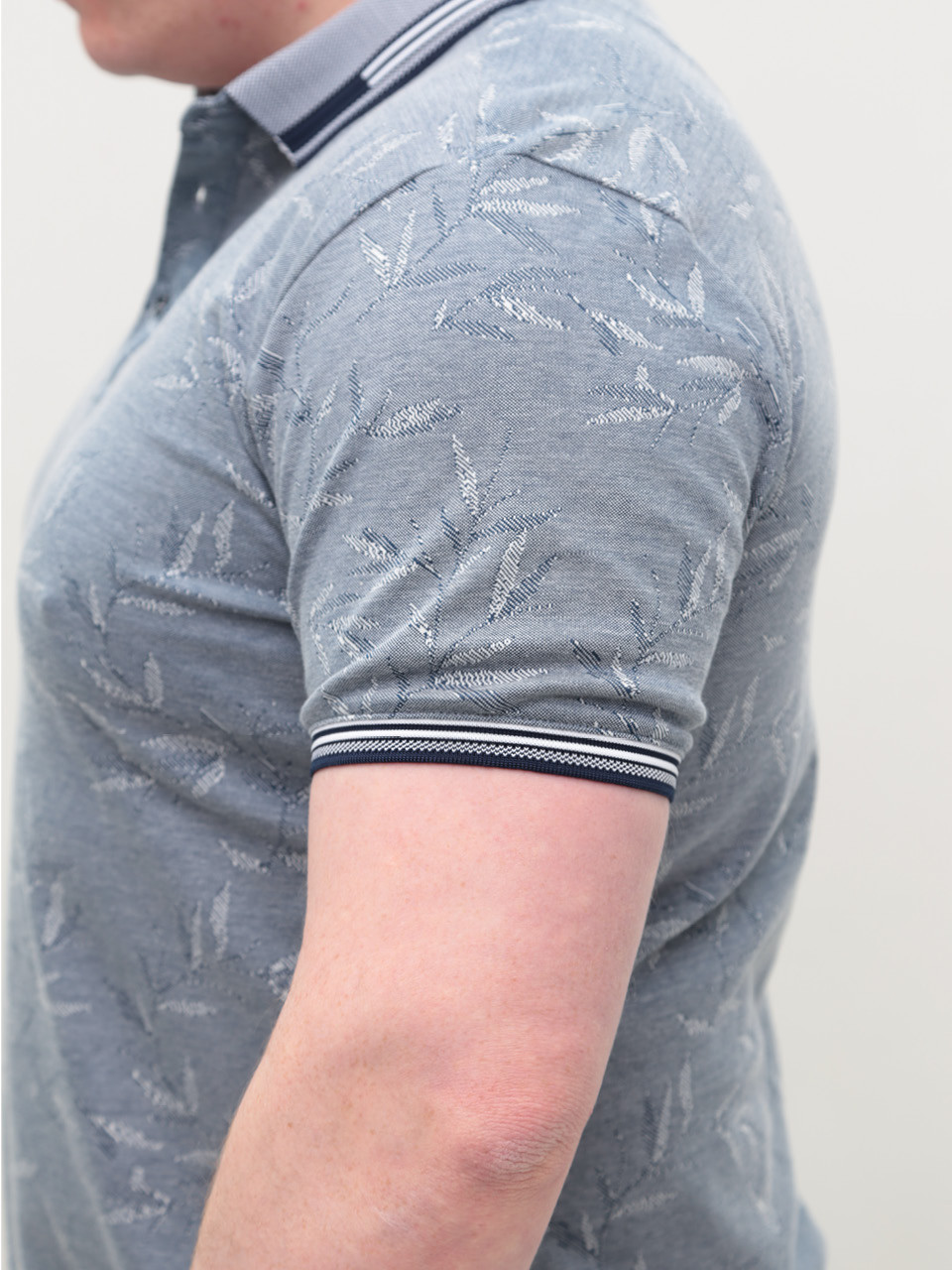 Поло чоловіче синє короткий рукав з принтом 9437-2