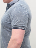 Поло чоловіче синє короткий рукав з принтом 9437-2