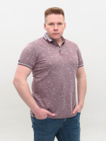 Поло мужское красное короткий рукав с принтом 9437-9