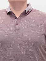 Поло мужское красное короткий рукав с принтом 9437-9