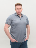Поло чоловіче синє короткий тонкий рукав 9607-2