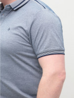 Поло чоловіче синє короткий тонкий рукав 9607-2
