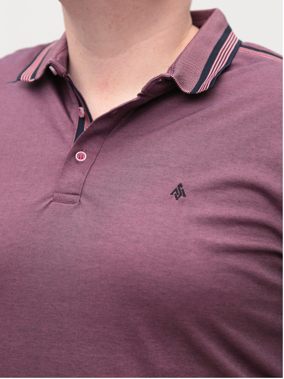 Поло чоловіче рожеве короткий тонкий рукав 9607-10