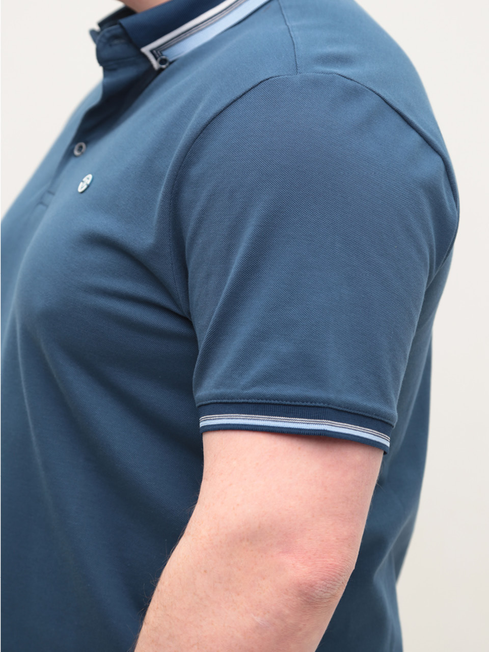 Поло чоловіче синє короткий рукав великі розміри 9612-B-1