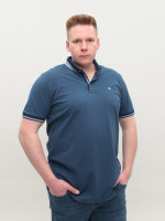 Поло чоловіче синє короткий рукав великі розміри 9612-B-1