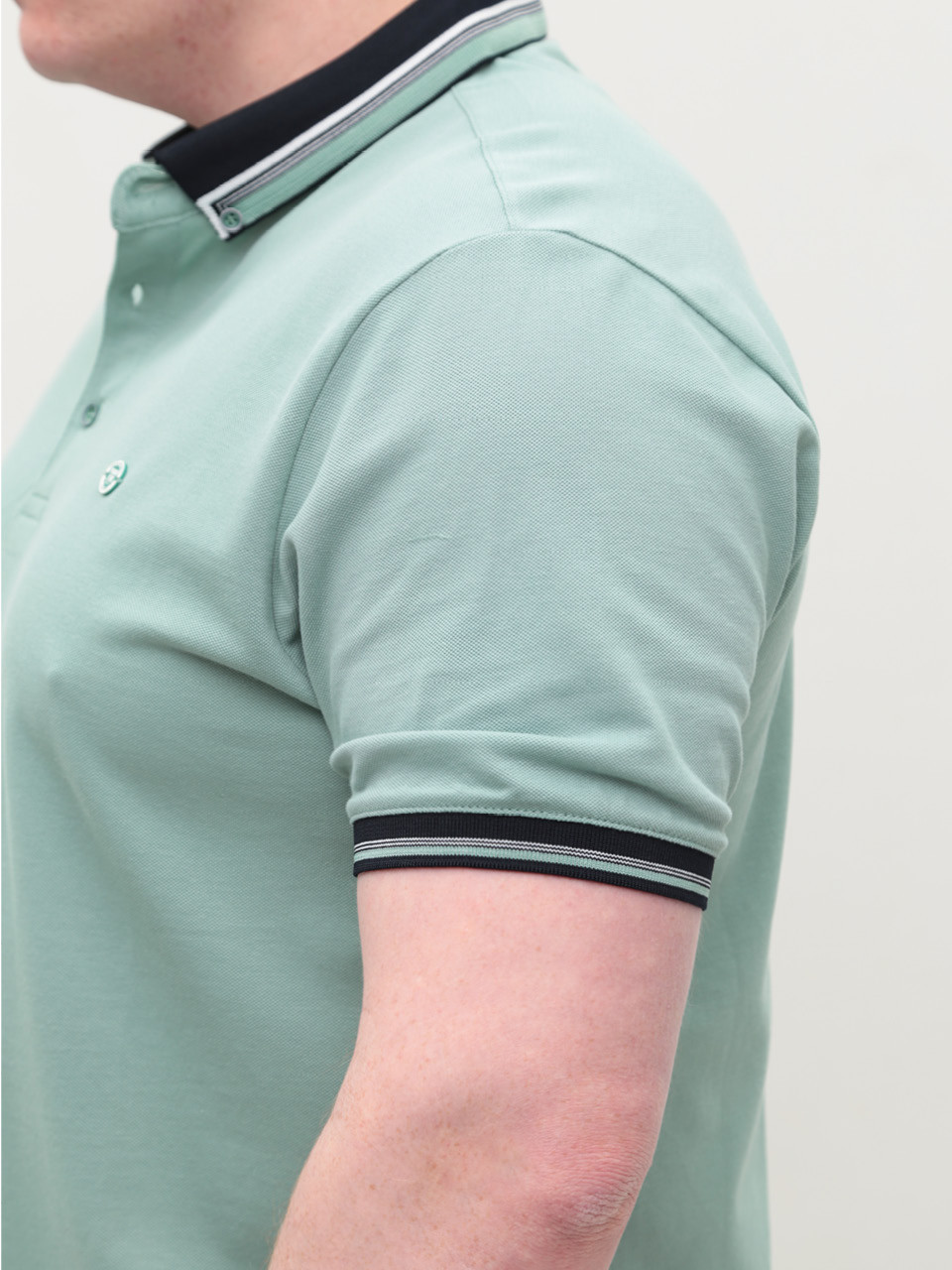 Поло чоловіче ментолове короткий рукав великі розміри 9612-B-4