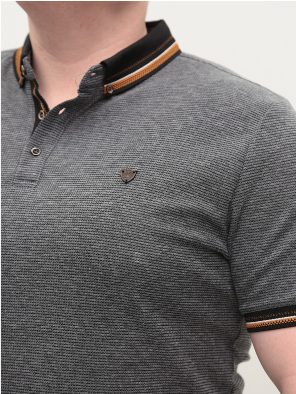 Поло чоловіче сіре короткий рукав 9624-8