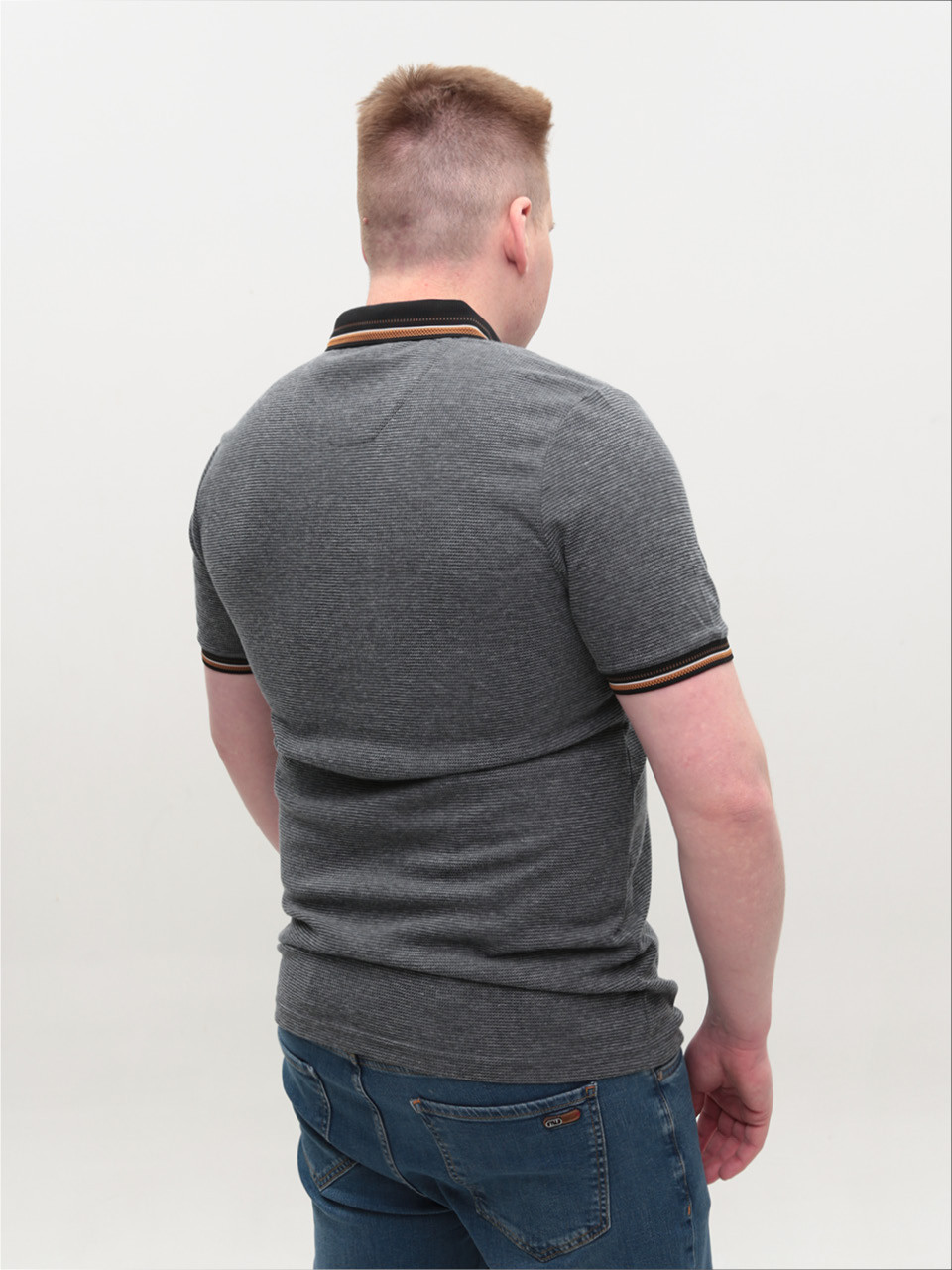 Поло чоловіче сіре короткий рукав 9624-8