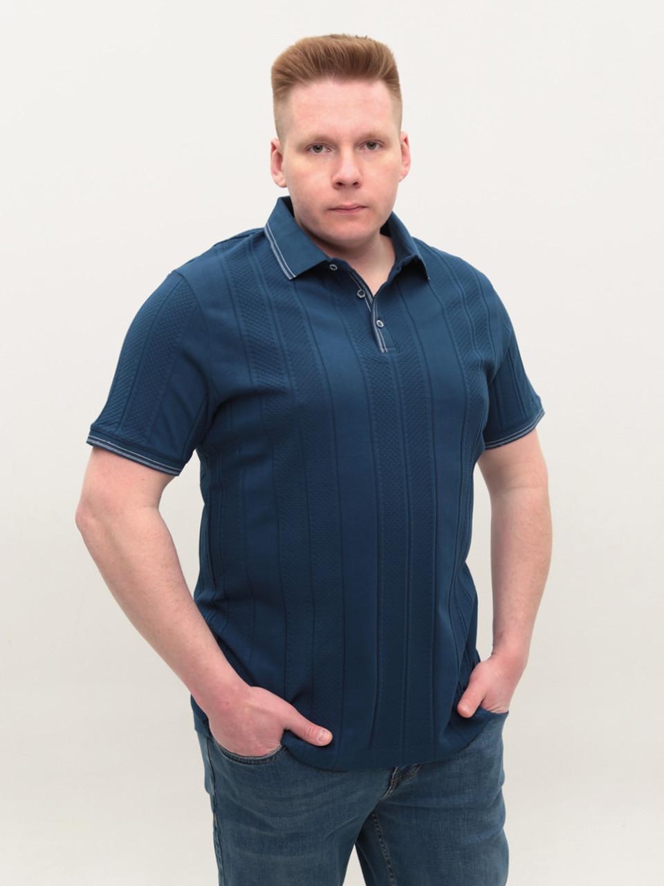 Поло чоловіче синє короткий рукав 9811-1