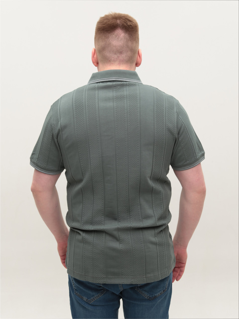 Поло мужское зеленое короткий рукав 9811-5