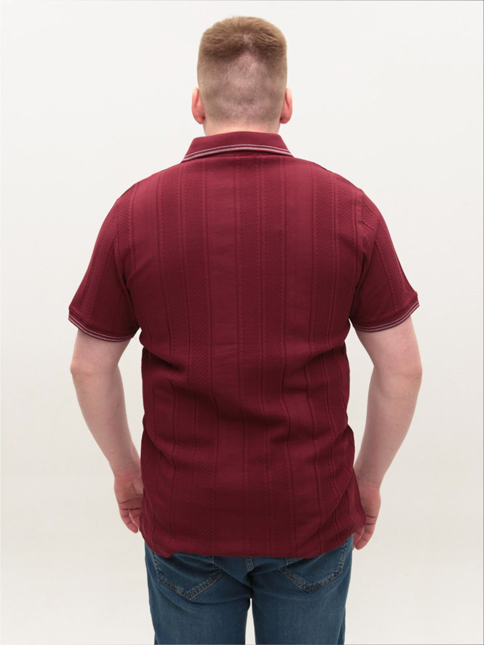 Поло мужское бордовое короткий рукав 9811-9