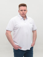 Поло чоловіче біле короткий рукав великі розміри 9606-B-3