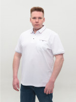 Поло чоловіче біле короткий рукав великі розміри 9606-B-3