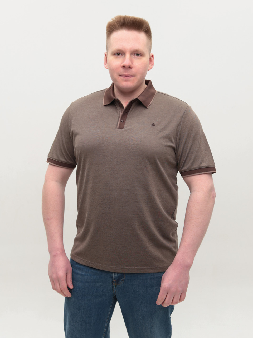 Поло чоловіче коричневе короткий рукав 9801-6