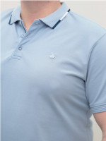 Поло мужское голубое прямое большие размеры 9408-B-3