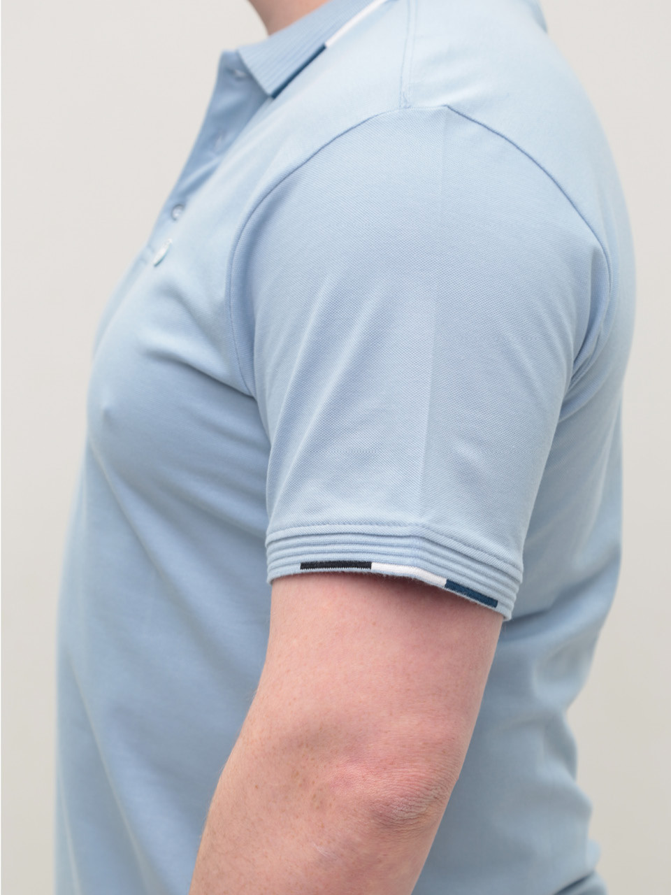 Поло мужское голубое прямое большие размеры 9408-B-3