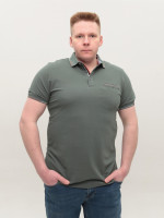 Поло мужское зеленое однотонное прямое 9606-5