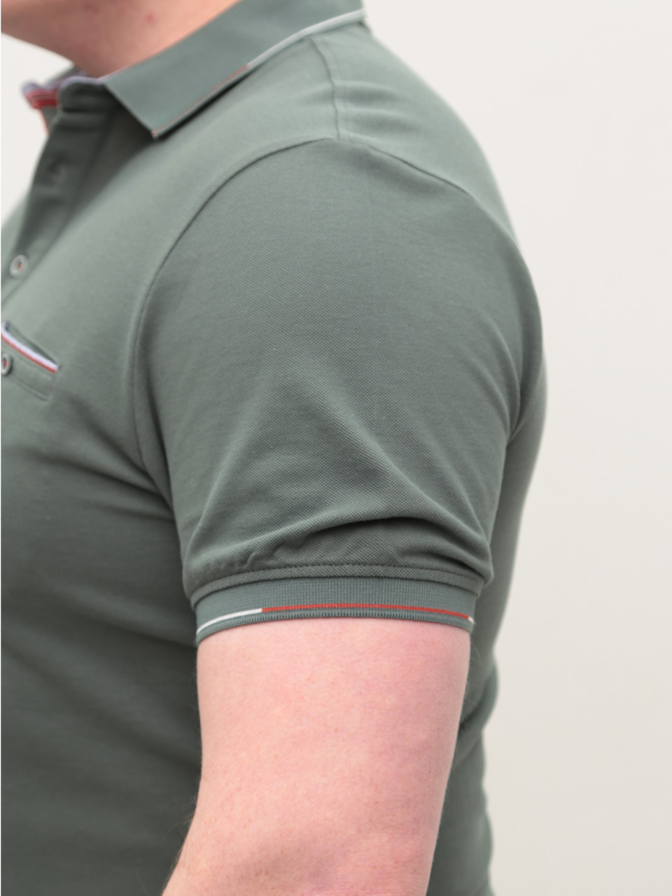 Поло мужское зеленое однотонное прямое 9606-5