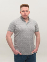 Поло чоловіче сіре з тонким принтом 9602-8