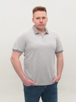 Поло мужское светло-серое прямое тонкое 9803-8