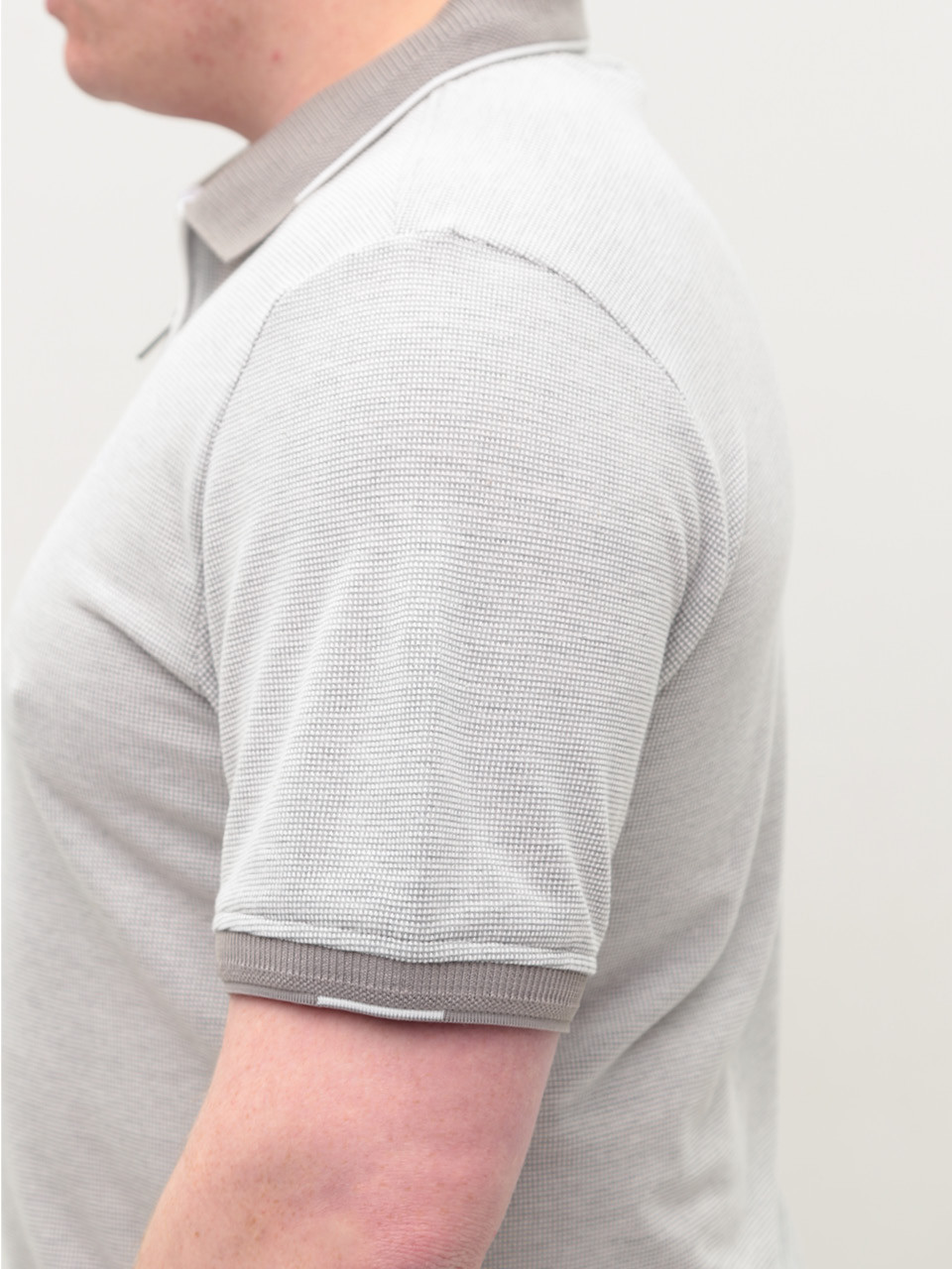 Поло мужское светло-серое прямое тонкое 9803-8