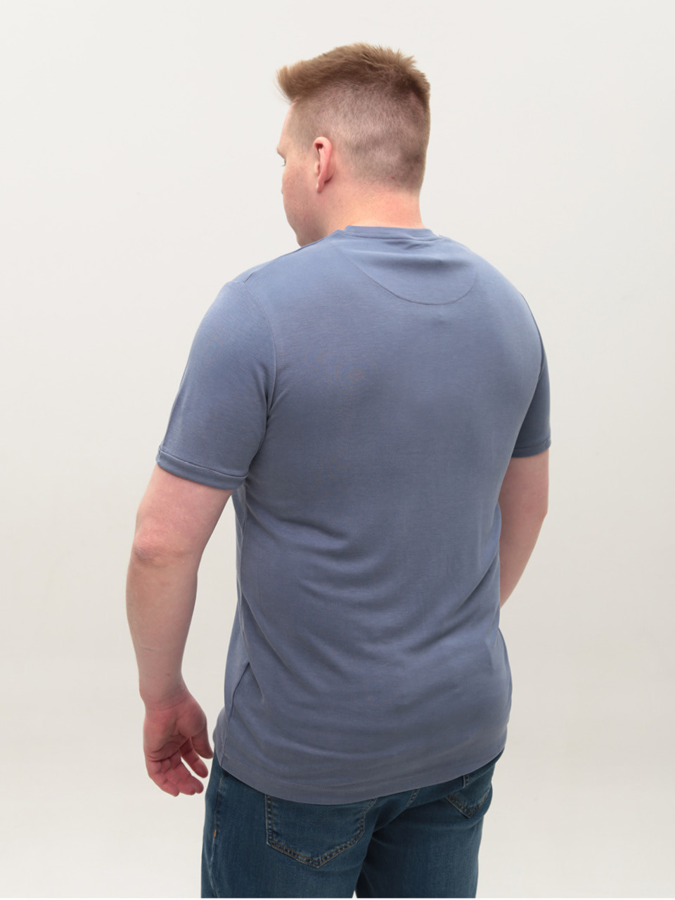 Футболка мужское синяя прямая 8605-1