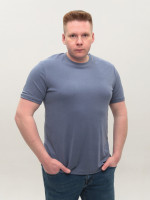 Футболка мужское синяя прямая 8605-1