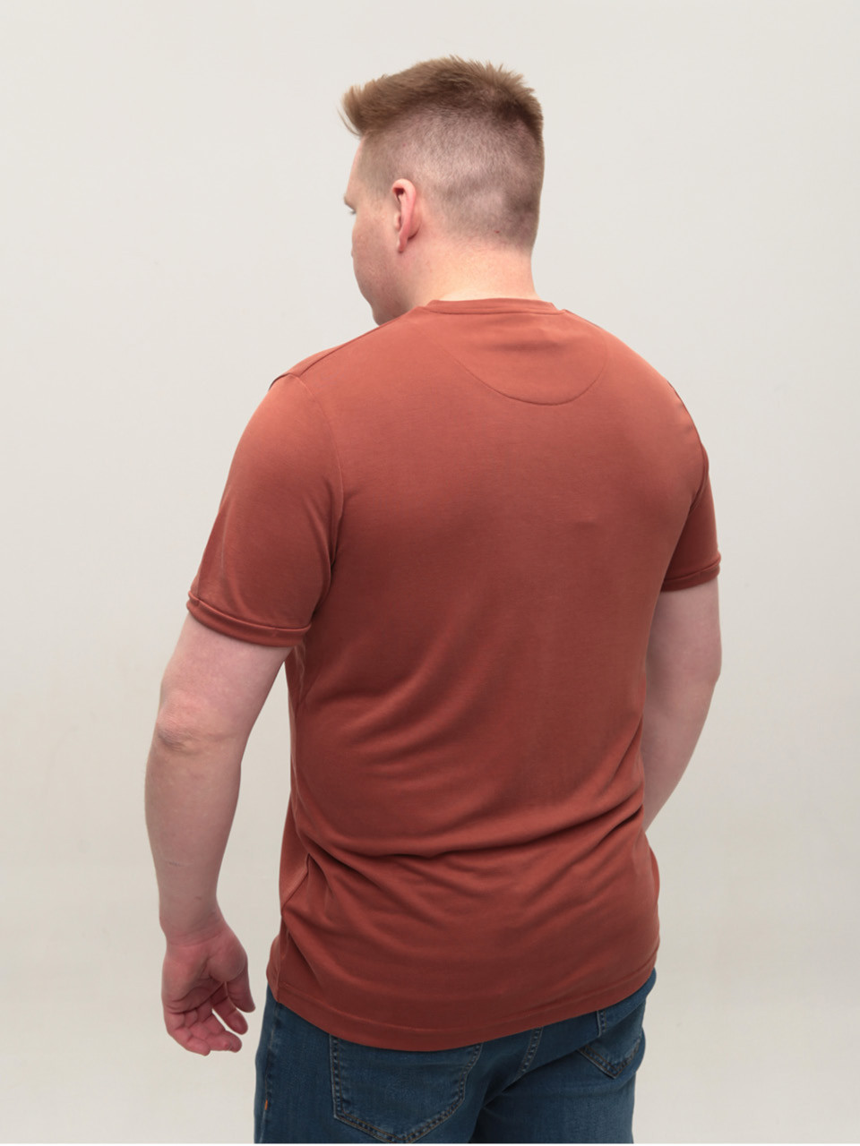 Футболка чоловіча теракотова пряма однотонна 8605-2