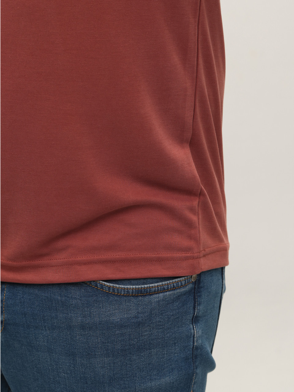 Футболка чоловіча теракотова пряма однотонна 8605-2