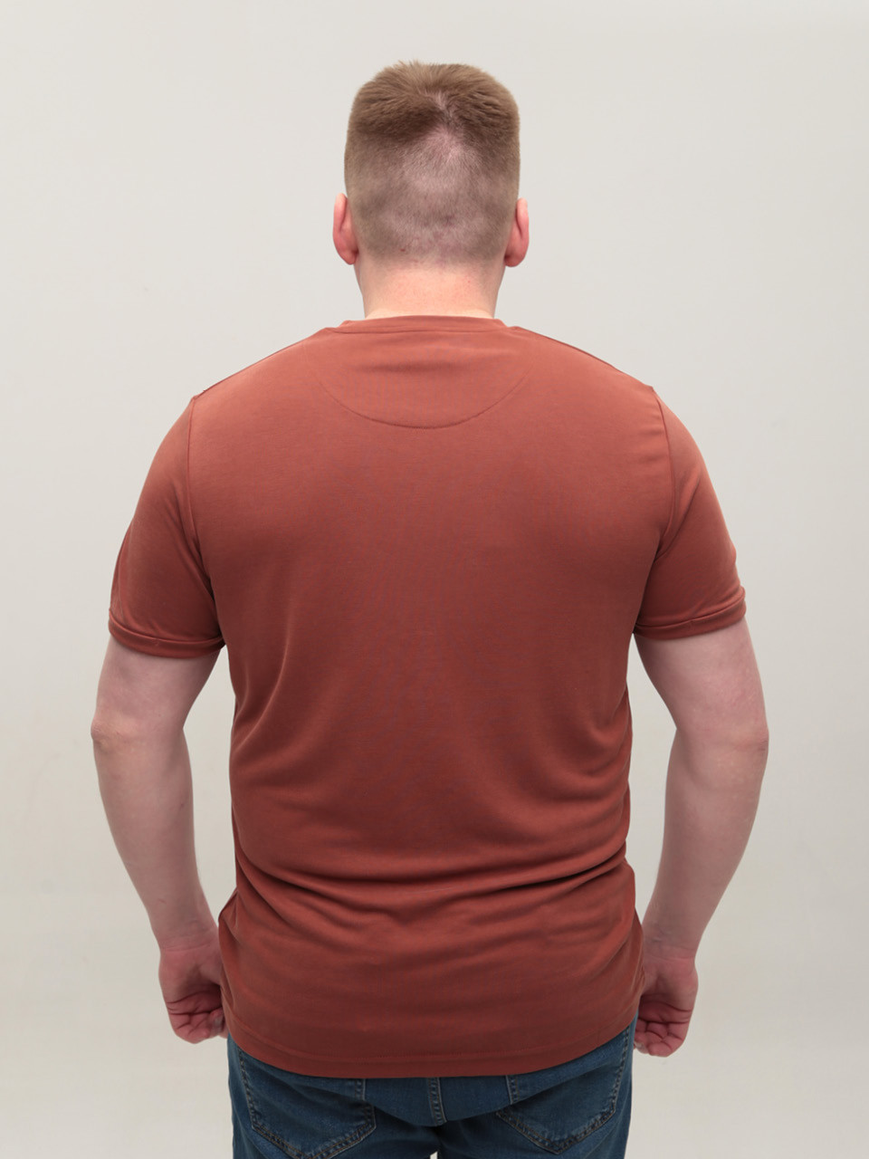 Футболка чоловіча теракотова пряма однотонна 8605-2