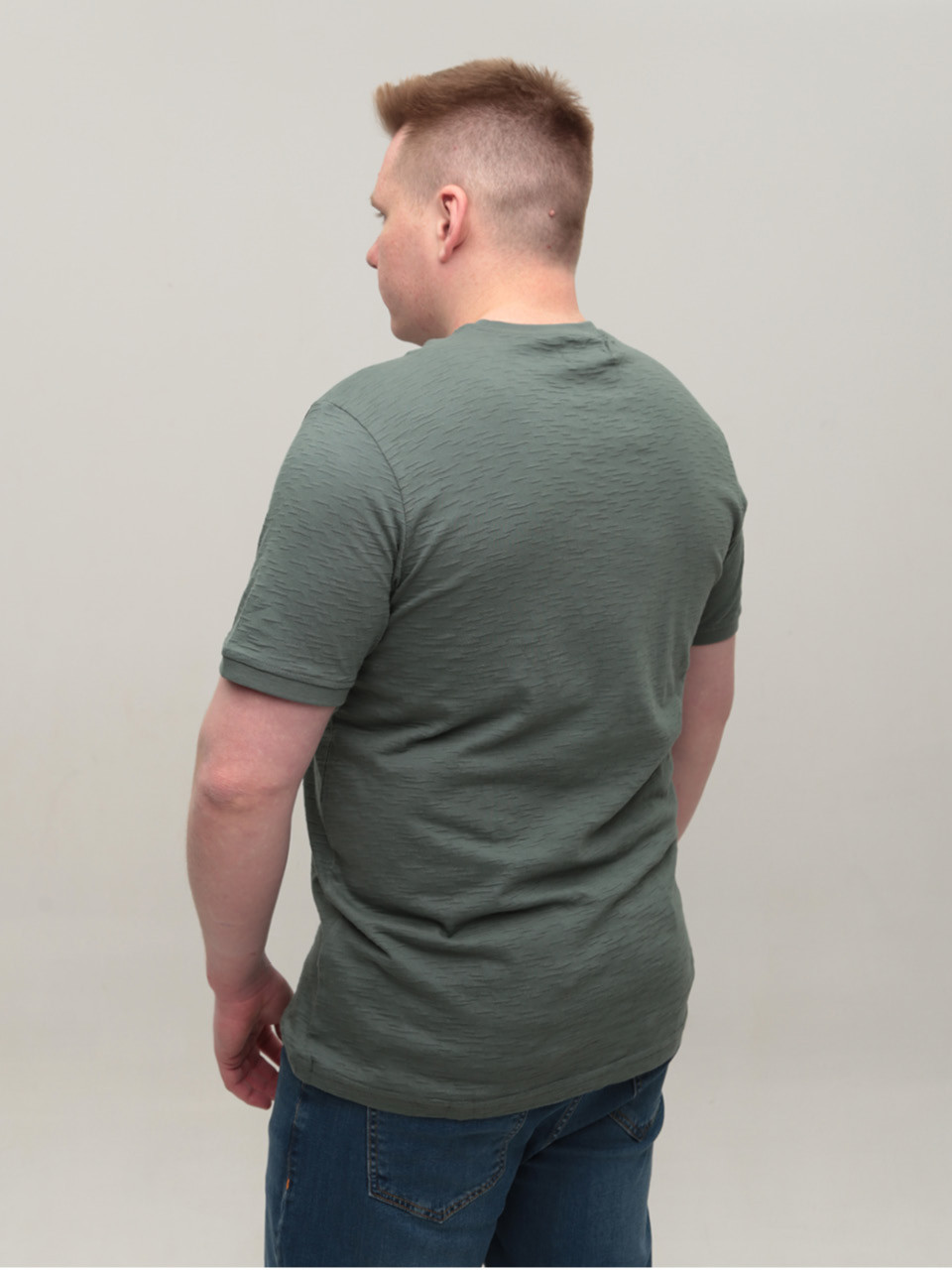 Футболка чоловіча зелена пряма 8604-5