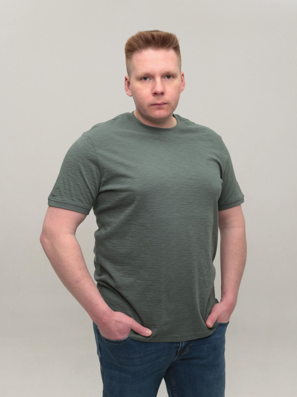 Футболка чоловіча зелена пряма 8604-5