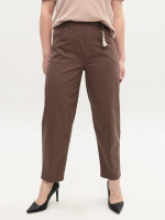 Брюки женские коричневые бананы тонкие на резинке 1816-5